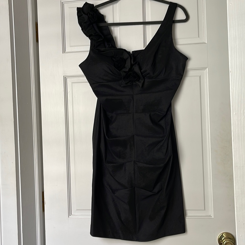 S.L. SL Fashions Black Party Sleeveless Ruched Cocktail Special Occasion Dress